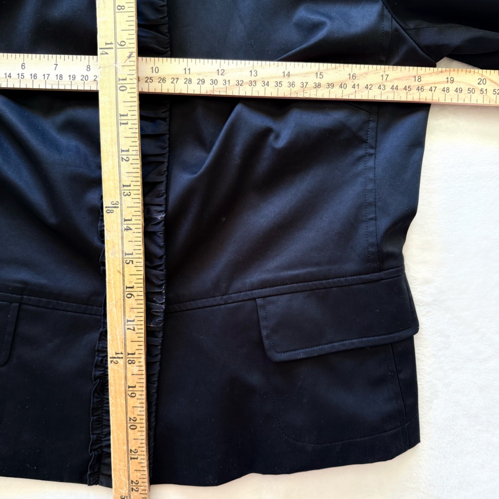 Talbots Black Ruffle Front Blazer 8P Career Wear Professional Jacket - Picture 8 of 13